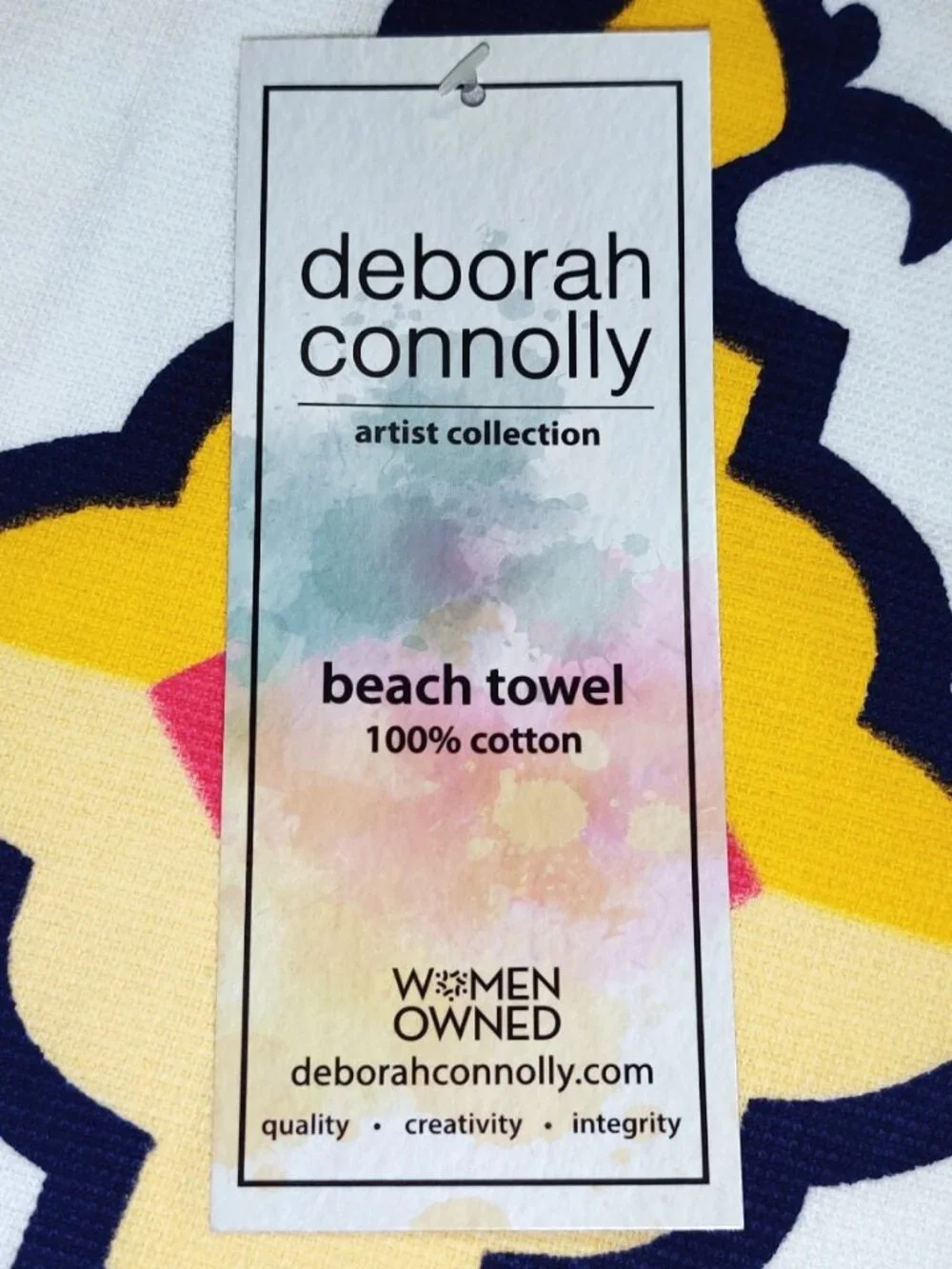 Colorful Lattice Pattern Beach Towel by Deborah Connolly - Moroccan Vibe - 38x68